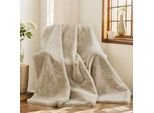 Coperta Accogliente Coperta Dei Capelli Di Visone Coperta Vivente Spessa 1100 G/M2 Coperta Di Flanella Coperta Del Divano Coperta Versatile Per Il Letto Divano Camera Da Letto Ufficio, Cammello, 130X160Cm