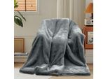 Coperta Coccolosa Coperta Di Pelo Di Visone Coperta Vivente Coperta Di Flanella Spessa 1100 G/M2 Coperta Di Divano Coperta Versatile Per Letto Divano Camera Da Letto Ufficio, Grigio Scuro, 130X160Cm
