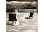 Set Di 2 Sedie Per Sala Da Pranzo Cdglobal, Sedia Da Cucina Con Schienale, Sedia Dal Design Moderno, Sedia In Velluto Con Gambe In Metallo, Sedia Imbottita Per Sala Da Pranzo Cucina Soggiorno, Portata 150 Kg, Nero