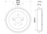 2X Hella Tamburo Del Freno Posteriore 8DT 355 303-601