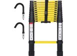 Bettizia Scala Telescopica In Alluminio 3,2M Nero, Scala Estensibile Con Ganci Rimovibili, Scala Pieghevole, Scala Multiuso, Scala A Gradini, Scala Per La Casa, Scala Per Esterni, Portata 150 Kg