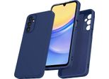 Custodia Per Samsung Galaxy A15 Morbido Silicone Liquido, Custodia In Gomma Antiurto Blu