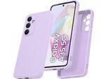 Custodia Per Samsung Galaxy A35 Morbido Silicone Liquido, Custodia In Gomma Antiurto Viola