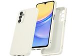 Custodia Per Samsung Galaxy A15 Morbido Silicone Liquido, Custodia In Gomma Antiurto Bianco Sporco