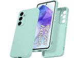 Custodia Per Samsung Galaxy A55 Morbido Silicone Liquido, Custodia In Gomma Antiurto Turchese