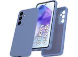 Custodia Per Samsung Galaxy A55 Morbido Silicone Liquido, Custodia In Gomma Antiurto Grigio