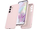 Custodia Per Samsung Galaxy A35 Morbido Silicone Liquido, Custodia In Gomma Antiurto Rosa