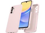 Custodia Per Samsung Galaxy A15 Morbido Silicone Liquido, Custodia In Gomma Antiurto Rosa