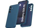 Custodia Per Samsung Galaxy S24 Fe Morbido Silicone Liquido, Custodia In Gomma Antiurto Blu Scuro