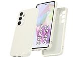 Custodia Per Samsung Galaxy A35 Morbido Silicone Liquido, Custodia In Gomma Antiurto Bianco Sporco