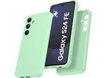 Custodia Per Samsung Galaxy S24 Fe Morbido Silicone Liquido, Custodia In Gomma Antiurto Verde