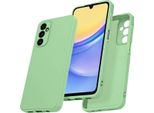 Custodia Per Samsung Galaxy A15 Morbido Silicone Liquido, Custodia In Gomma Antiurto Verde