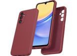 Custodia Per Samsung Galaxy A15 Morbido Silicone Liquido, Custodia In Gomma Antiurto Bordeaux