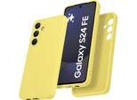 Custodia Per Samsung Galaxy S24 Fe Morbido Silicone Liquido, Custodia In Gomma Antiurto Giallo