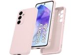 Custodia Per Samsung Galaxy A55 Morbido Silicone Liquido, Custodia In Gomma Antiurto Rosa