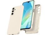 Custodia Per Samsung Galaxy A16 Morbido Silicone Liquido, Custodia In Gomma Antiurto Bianco Sporco
