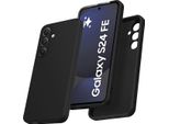 Custodia Per Samsung Galaxy S24 Fe Morbido Silicone Liquido, Custodia In Gomma Antiurto Nero