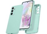 Custodia Per Samsung Galaxy A35 Morbido Silicone Liquido, Custodia In Gomma Antiurto Turchese