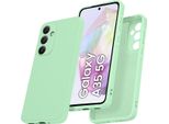 Custodia Per Samsung Galaxy A35 Morbido Silicone Liquido, Custodia In Gomma Antiurto Verde
