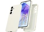 Custodia Per Samsung Galaxy A55 Morbido Silicone Liquido, Custodia In Gomma Antiurto Bianco Sporco