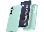 Custodia Per Samsung Galaxy S24 Fe Morbido Silicone Liquido, Custodia In Gomma Antiurto Turchese