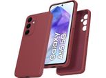 Custodia Per Samsung Galaxy A55 Morbido Silicone Liquido, Custodia In Gomma Antiurto Bordeaux