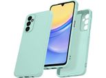 Custodia Per Samsung Galaxy A15 Morbido Silicone Liquido, Custodia In Gomma Antiurto Turchese