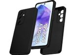 Custodia Per Samsung Galaxy A55 Morbido Silicone Liquido, Custodia In Gomma Antiurto Nero