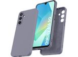Custodia Per Samsung Galaxy A16 Morbido Silicone Liquido, Custodia In Gomma Antiurto Grigio