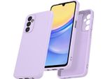 Custodia Per Samsung Galaxy A15 Morbido Silicone Liquido, Custodia In Gomma Antiurto Viola