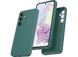 Custodia Per Samsung Galaxy A35 Morbido Silicone Liquido, Custodia In Gomma Antiurto Verde Notte