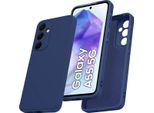 Custodia Per Samsung Galaxy A55 Morbido Silicone Liquido, Custodia In Gomma Antiurto Blu