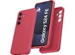 Custodia Per Samsung Galaxy S24 Fe Morbido Silicone Liquido, Custodia In Gomma Antiurto Bordeaux