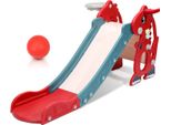 Scivolo Per Bambini Jopassy Baby 145 Cm Scivolo Da Giardino 4 In 1 Scivolo Scivolo Basket Rosso