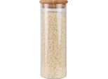 Barattolo Bestlivings 500Ml Con Coperchio In Bambù Ø 6,6 X 18,5 Cm, Contenitore Ermetico In Vetro Riutilizzabile, Barattolo Di Alta Qualità, Barattolo Per Spezie Da Cucina