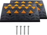 Succebuy Rampa Per Marciapiede In Gomma, Confezione Da 2, Altezza Di Salita Di 15,2 Cm, Robuste Rampe Per Traversine Con Portata Di 15 T, Rampe Di Accesso Con Robusta Git