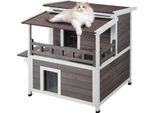 Casa Per Gatti Grotta Per Gatti Capanna Per Gatti In Legno Per Esterni A 2 Piani 750X751X820 Mm