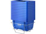 Cestino Per La Spesa Portatile 12 Pezzi 24 L Maniglia Supporto Blu