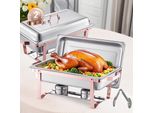 Set Scaldavivande In Acciaio Inox 7,5L 2 Pz. Buffet Oro Rosa