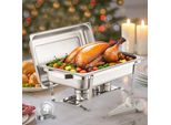 Set Scaldavivande In Acciaio Inox 7,5L 4 Pz. Buffet Argento