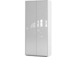 Simplyfurn Armadietto Per Ufficio Amira T00 | Armadio Per Documenti E Multiuso | Weiß & Bianco Lucido | 180X80X40 Cm | Push-To-Open Per Ufficio