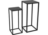 Fortuna Lai Set Di 2 Portavasi, Sgabelli Per Piante Con Gambe In Acciaio, Design Scandinavo, Portafiori Per Giardino, Balcone, Nero