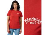 Wrangler Damen, Maglietta Graphic Tee, S, Rot, Sport, Tshirt, Camicia