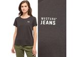 Mustang Damen, Maglietta Alma, L, Schwarz, Sportiva, Tshirt, Camicia
