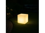 Melitec Solar Light - Lampada Solare Da Giardino A Led Con Cambio Di Colore - Illuminazione Per Giardino Balcone Terrazza - Lunghezza 30 Cm - Plastica - Cubo - LK04-6