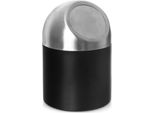 Orion | Cestino Per Bagno - 1,2 L - Nero - Acciaio Inox - Con Coperchio E Apertura A Cerniera