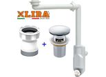 Domotechnika | Sifone Per Lavello Spazio Bagno Nt - Bianco - Salvaspazio - Facile Installazione - Design Moderno - Prolunga Tra Sifone E Tappo Per Piani Di Lavoro Spessi 55Mm Ø32