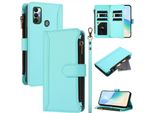 Custodia Per Tecno Spark 7/Spark 7T, Con Cerniera, Portafoglio, Custodia Flip In Finto Cuoio Con Tasche Per Carte, Supporto E Passante Verde Menta