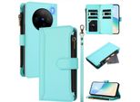 Custodia Per Vivo X100 Pro/X100S Pro, Con Cerniera, Portafoglio, Custodia Flip In Finto Cuoio Con Tasche Per Carte, Supporto E Passante Verde Menta