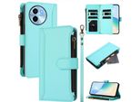 Custodia Per Vivo Y38, Con Cerniera, Portafoglio Custodia Flip In Finto Cuoio Con Tasche Per Carte, Supporto E Passante Verde Menta